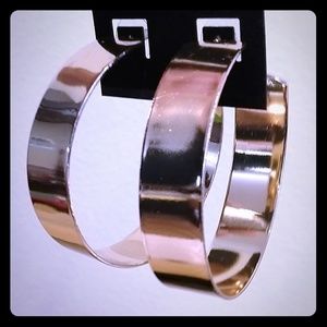 Giant Gold Flatsheet Metal Hoop Statement Earrings